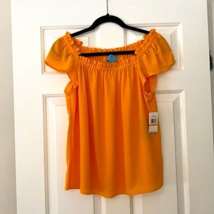 Pretty yellow bell sleeve blouse